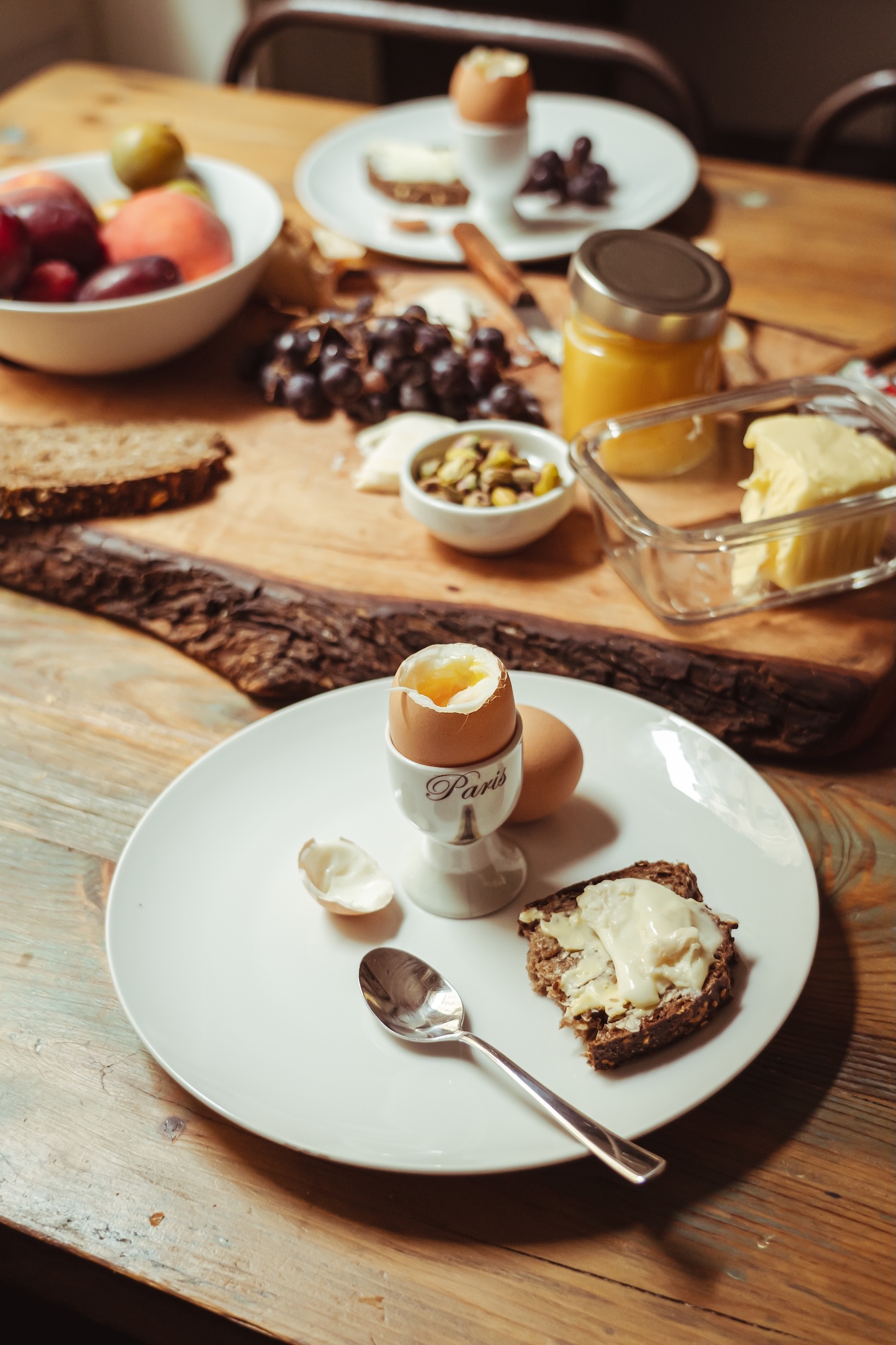 Paris breakfast with honey